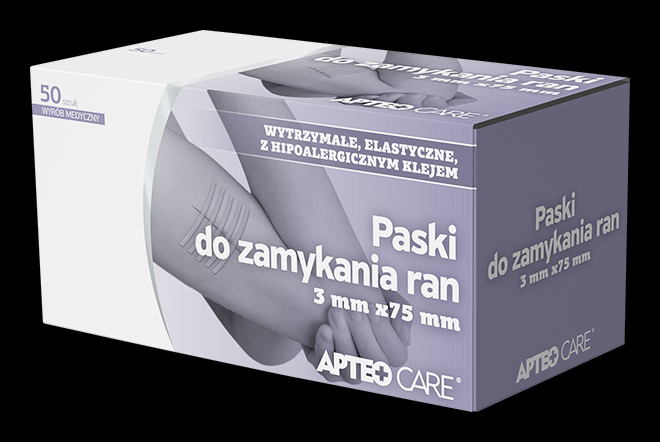 Paski do zamykania ran 3 mm x 75 mm, 5 pasków