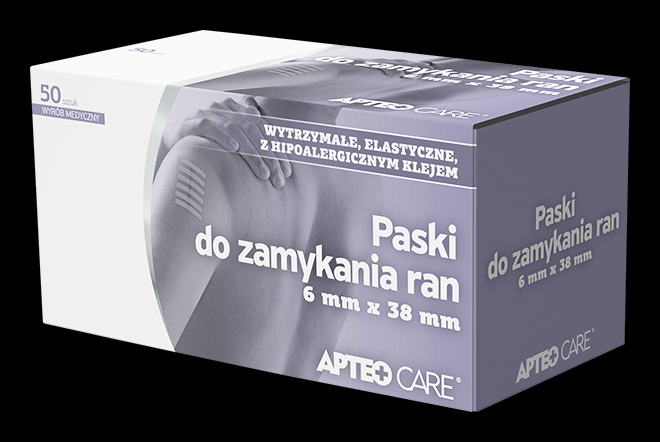 Paski do zamykania ran APTEO CARE, 6 mm x 38 mm, 6 pasków
