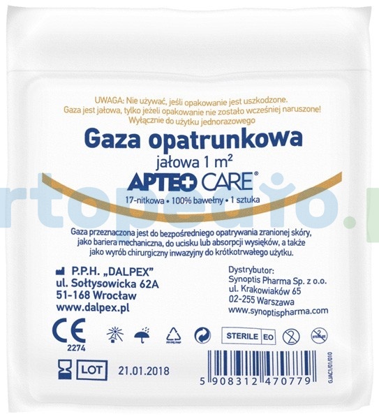 Gaza jałowa APTEO CARE, 1 m2