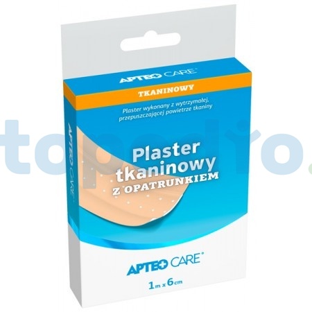 Plaster tkaninowy z opatrunkiem APTEO CARE, 1 m x 6 cm cielisty