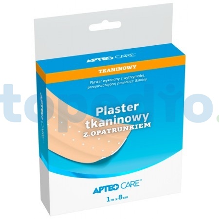 Plaster tkaninowy z opatrunkiem APTEO CARE, 1 m x 8 cm, cielisty